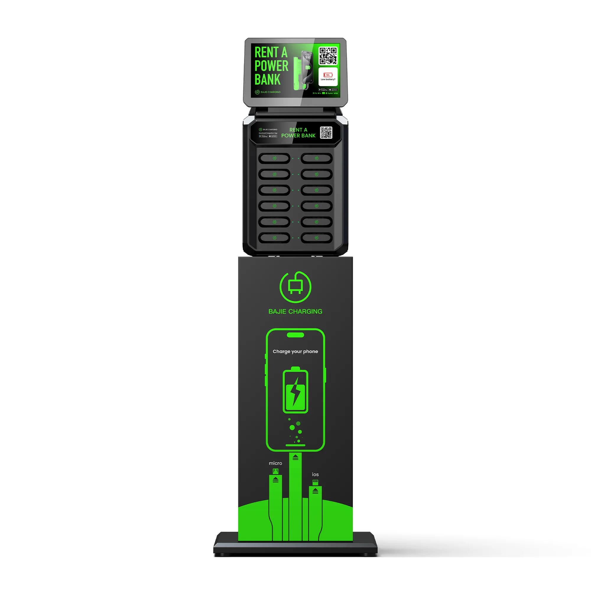​​12-Slot Power Bank Rental Machine With Screen