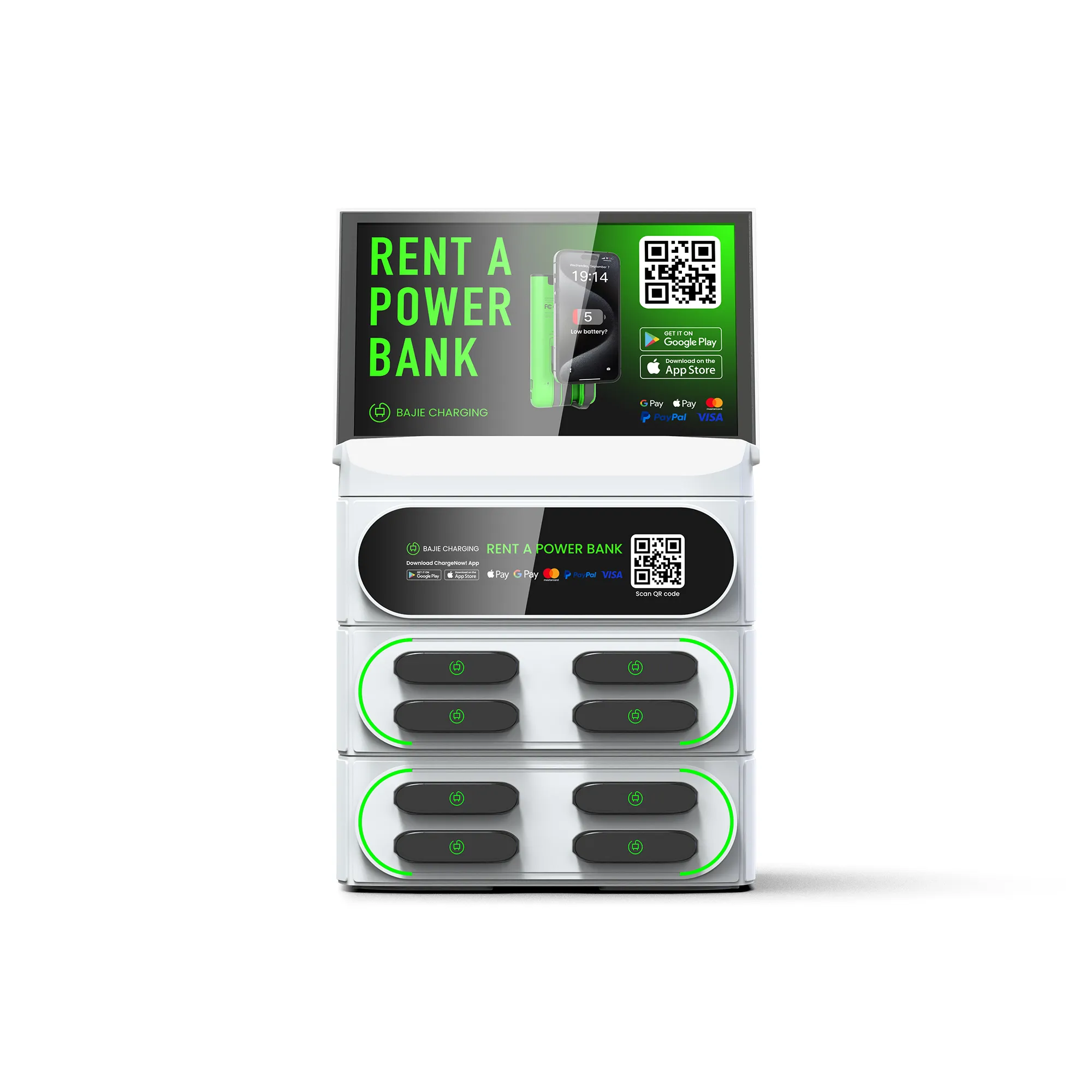 8-Slot Business Stackable Shared Power Bank Station