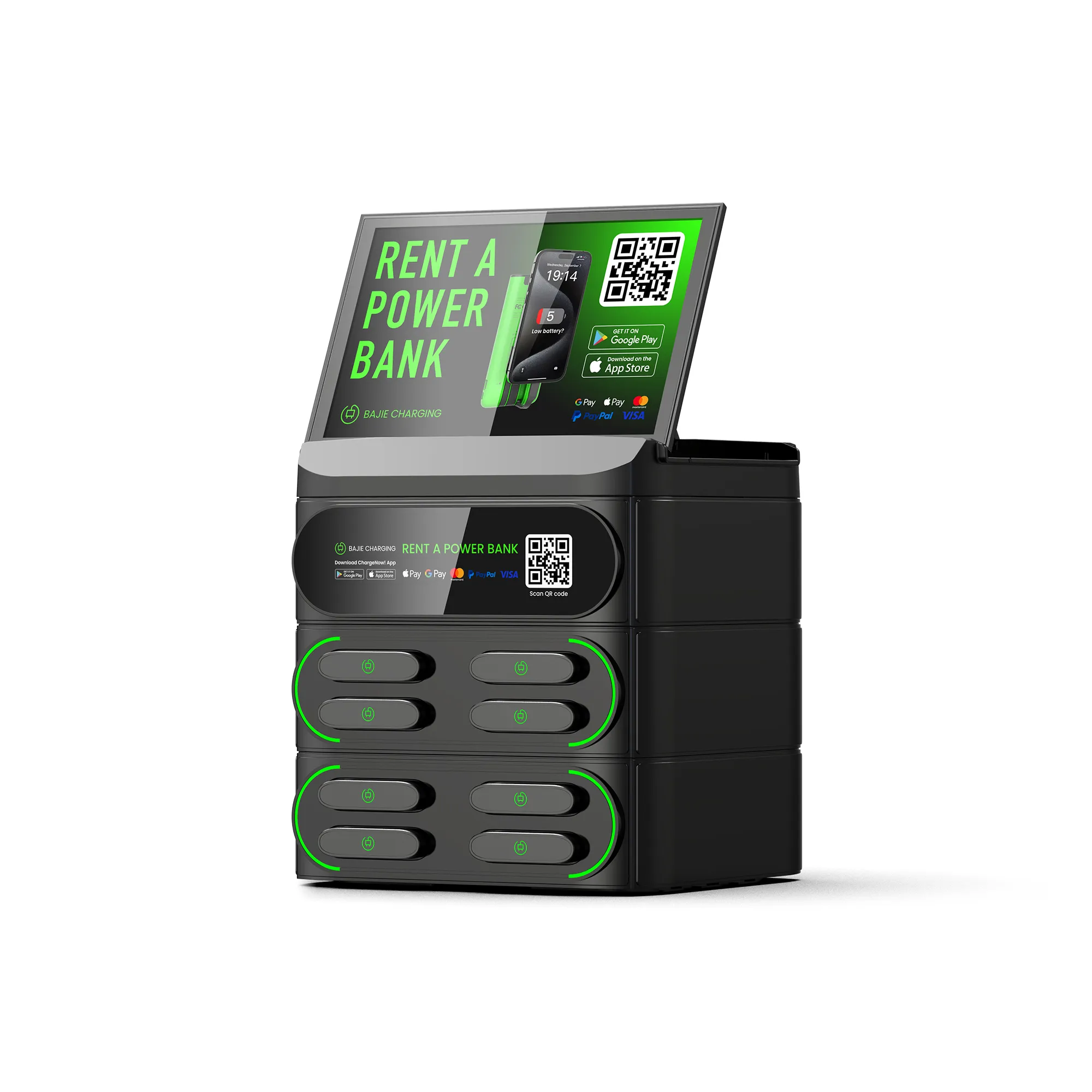 8-Slot Business Stackable Shared Power Bank Station