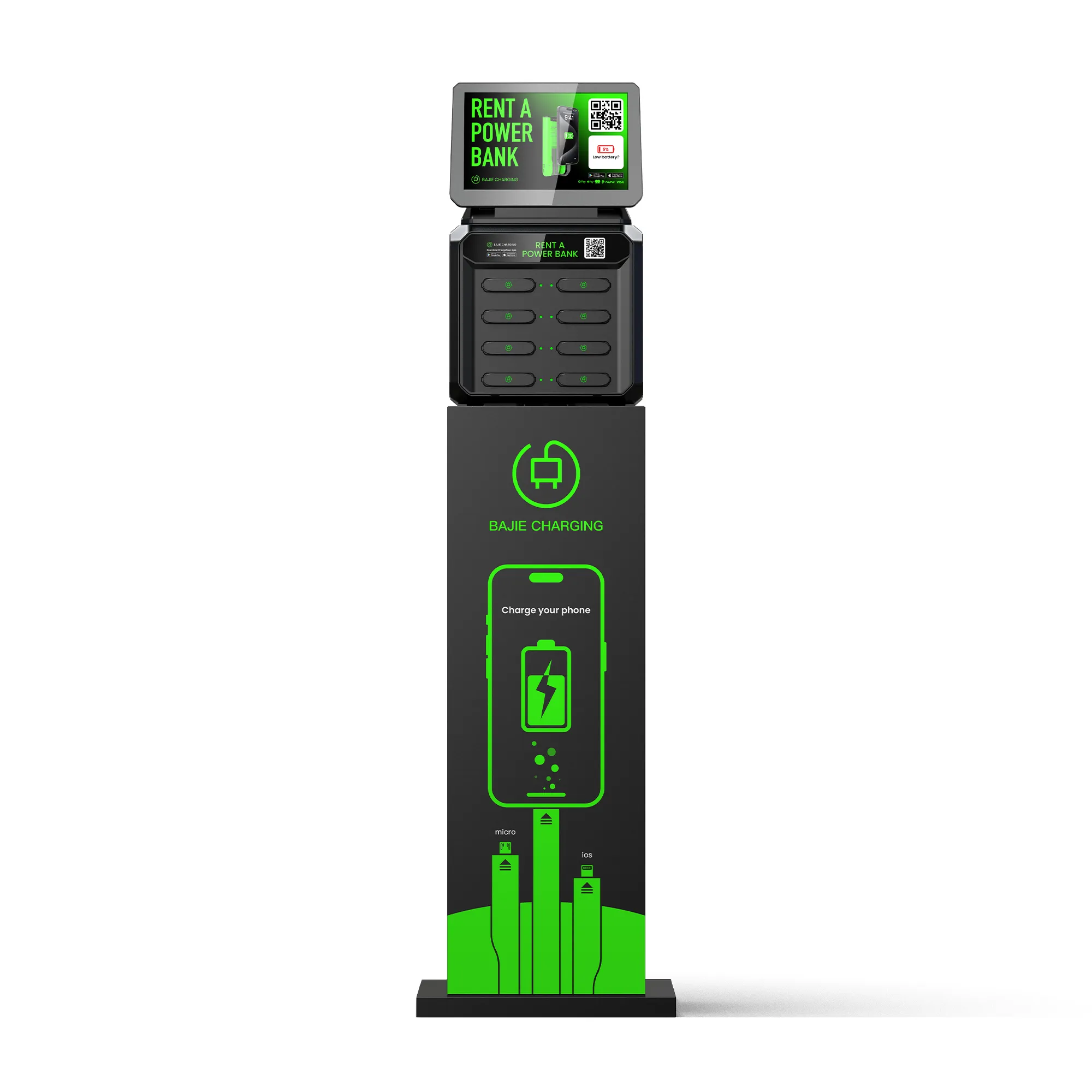 8 Slots Power Bank Station With Screen