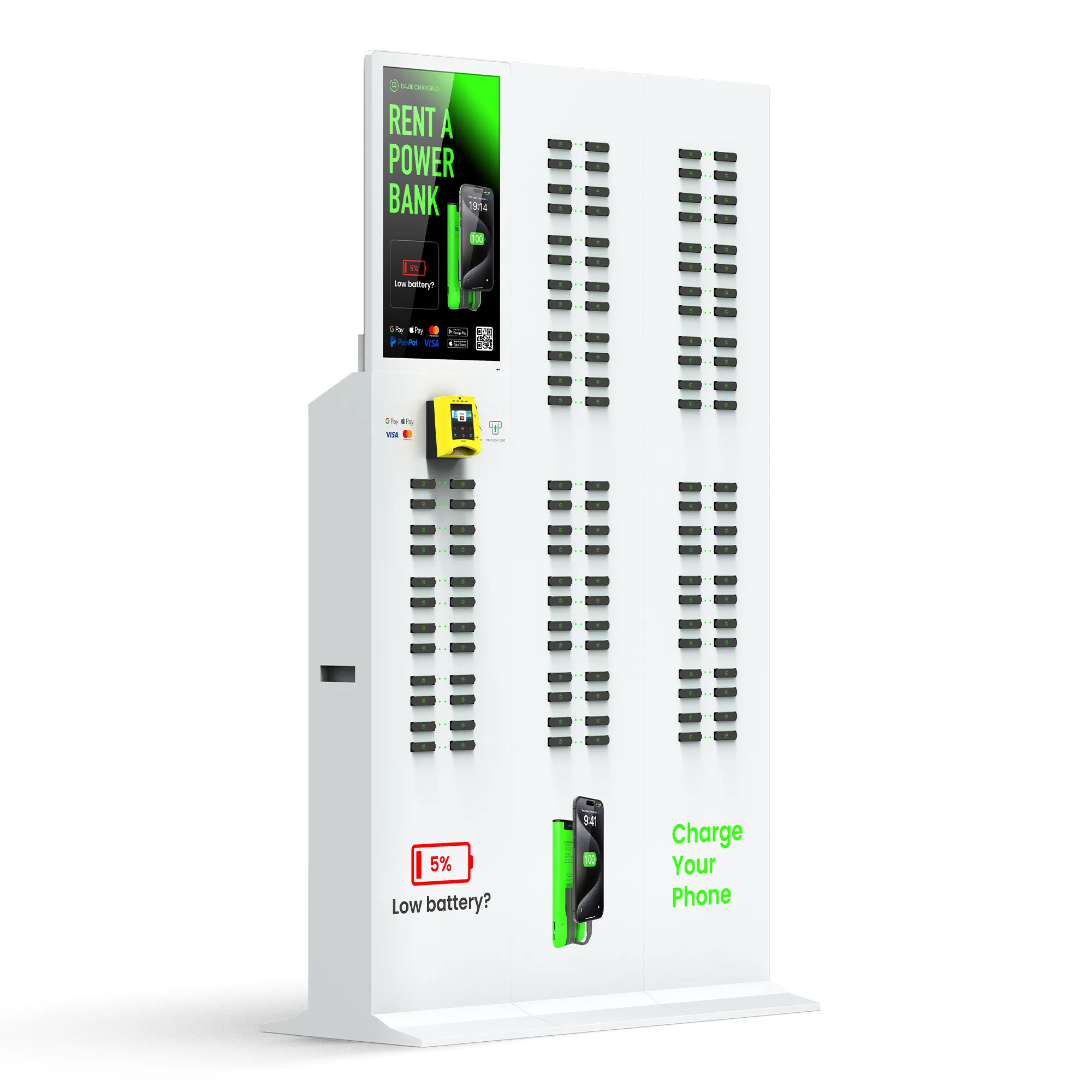 ​​120-Slot Power Bank Station With Advertising Screen​​