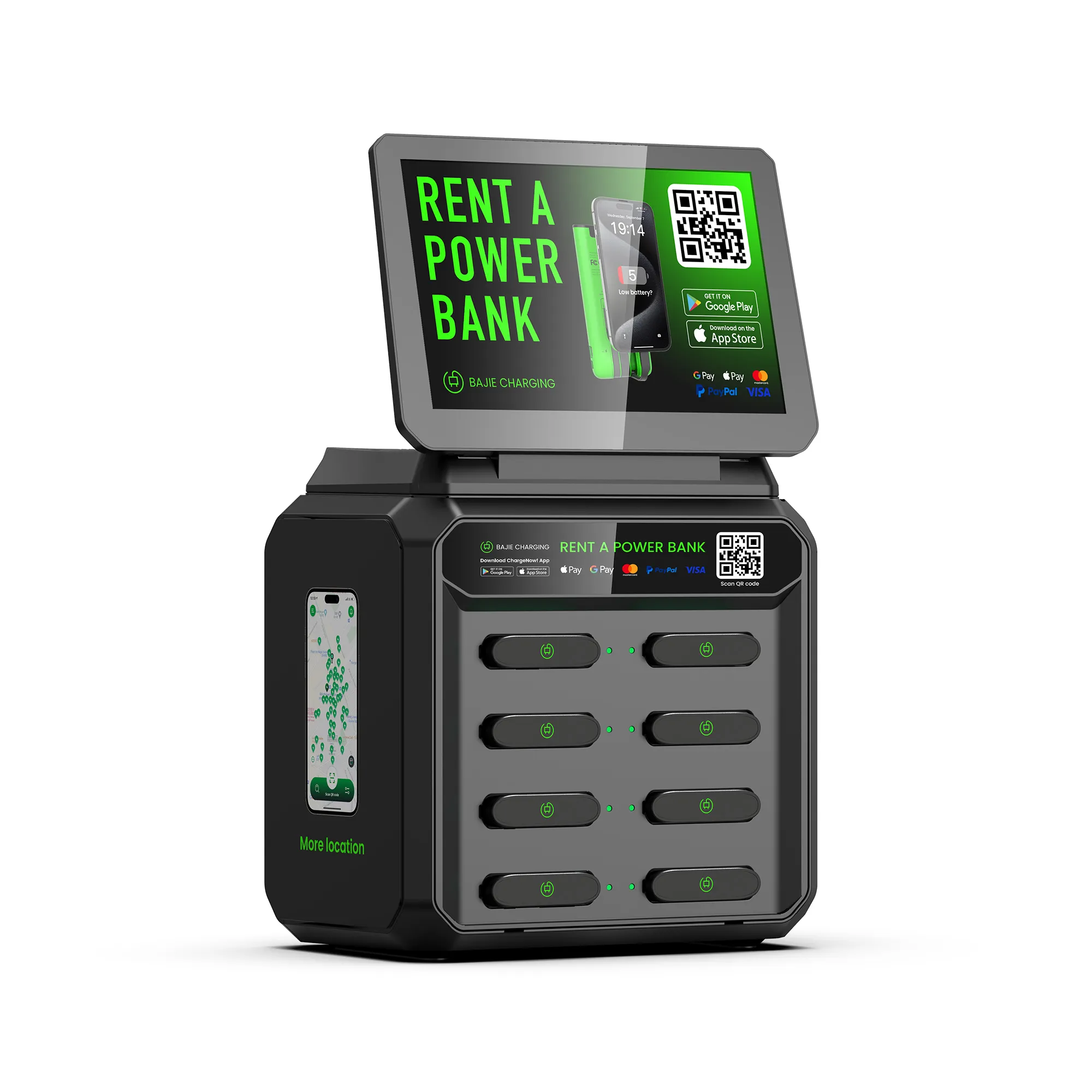 8 Slots Power Bank Station With Screen