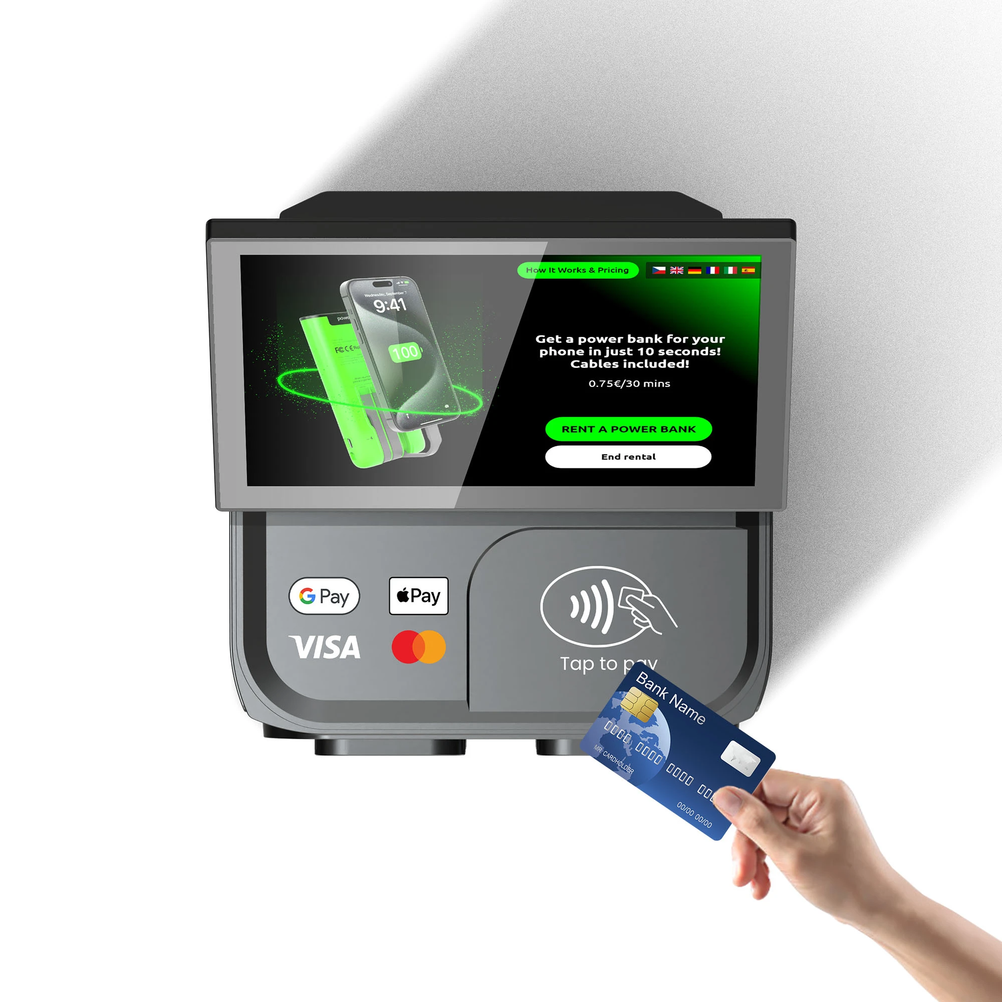 12-Slot Power Bank Station (Touch Screen & POS)