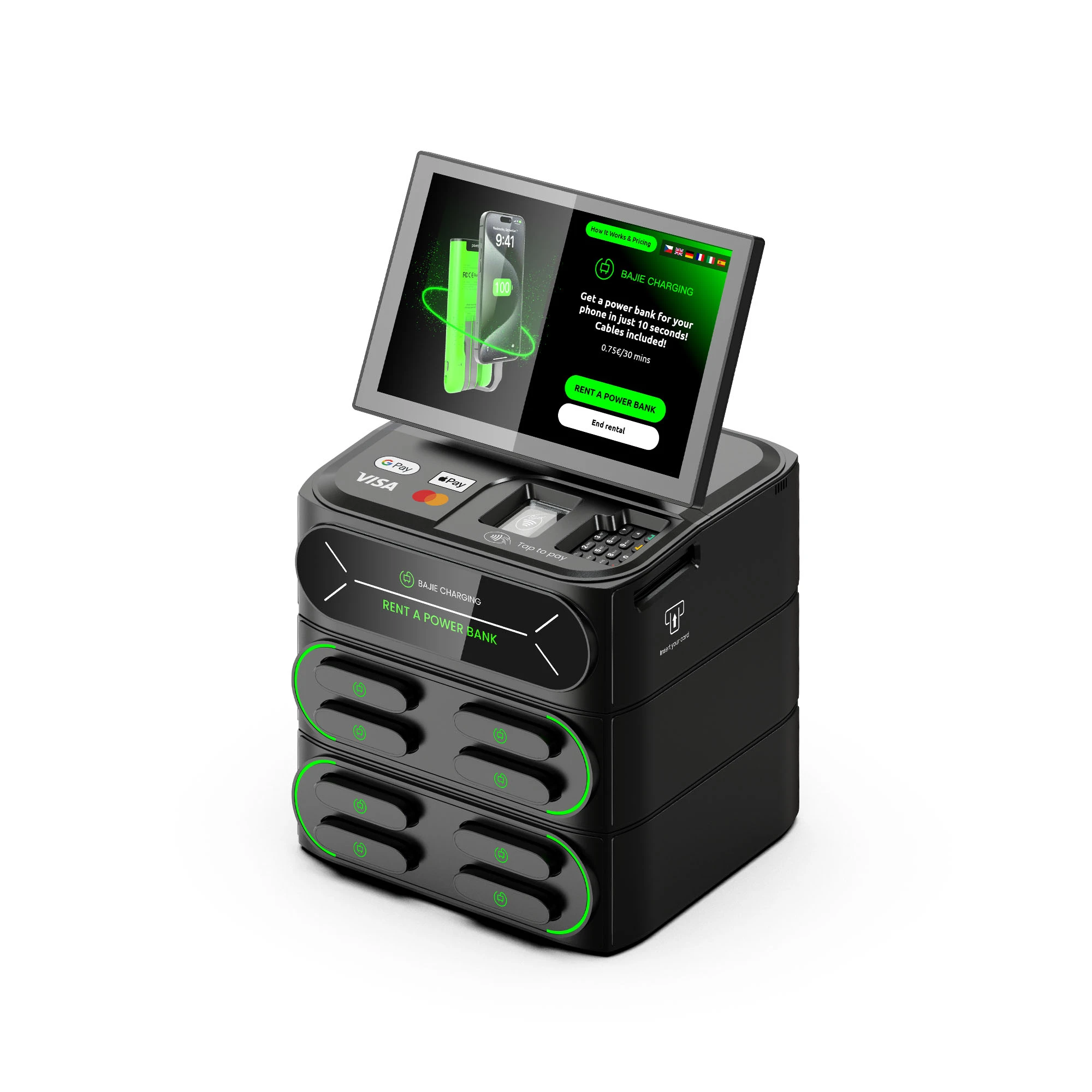 8-Slot Smart Charging Station (Touch Screen & POS)