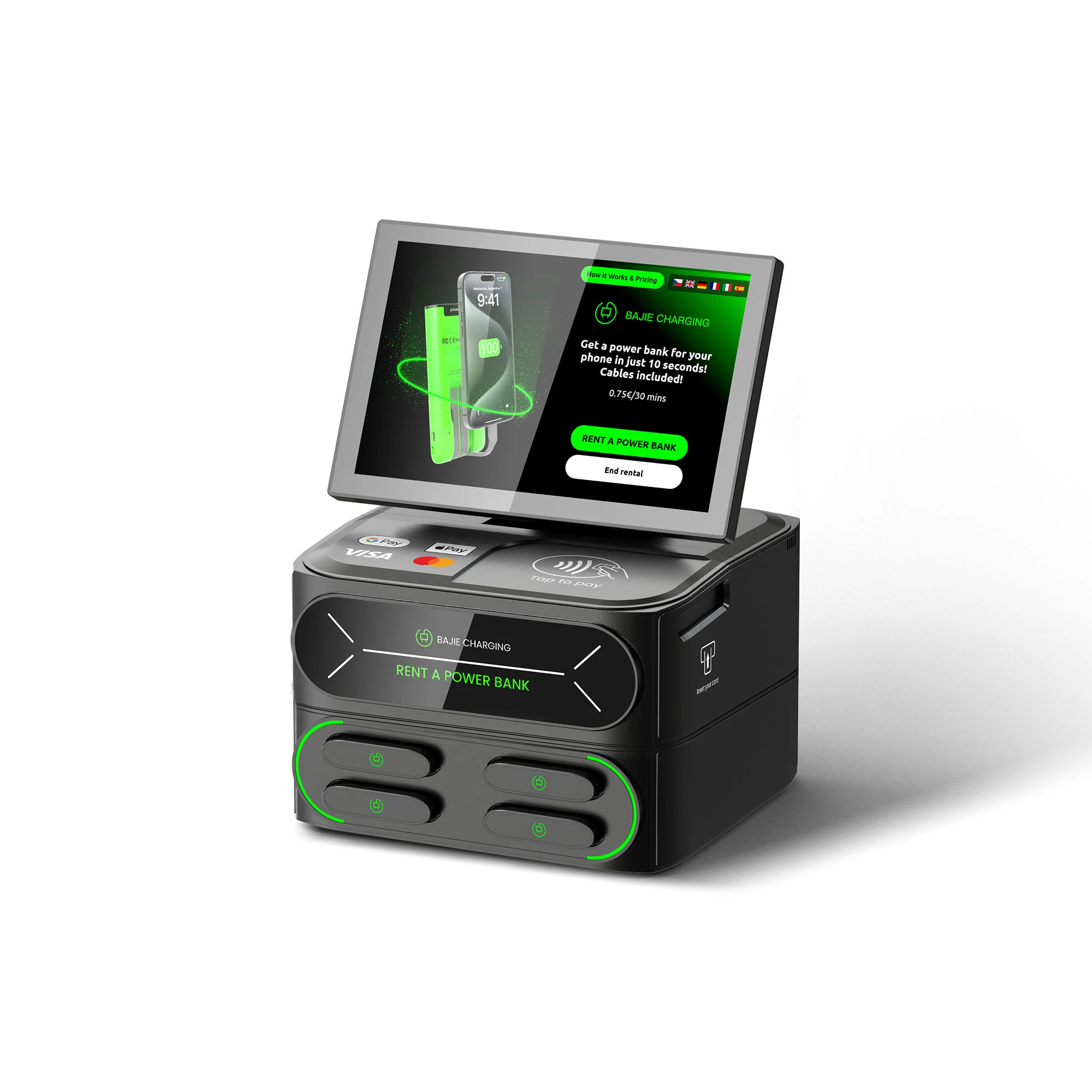 4-Slot Power Bank Station + Touch & POS