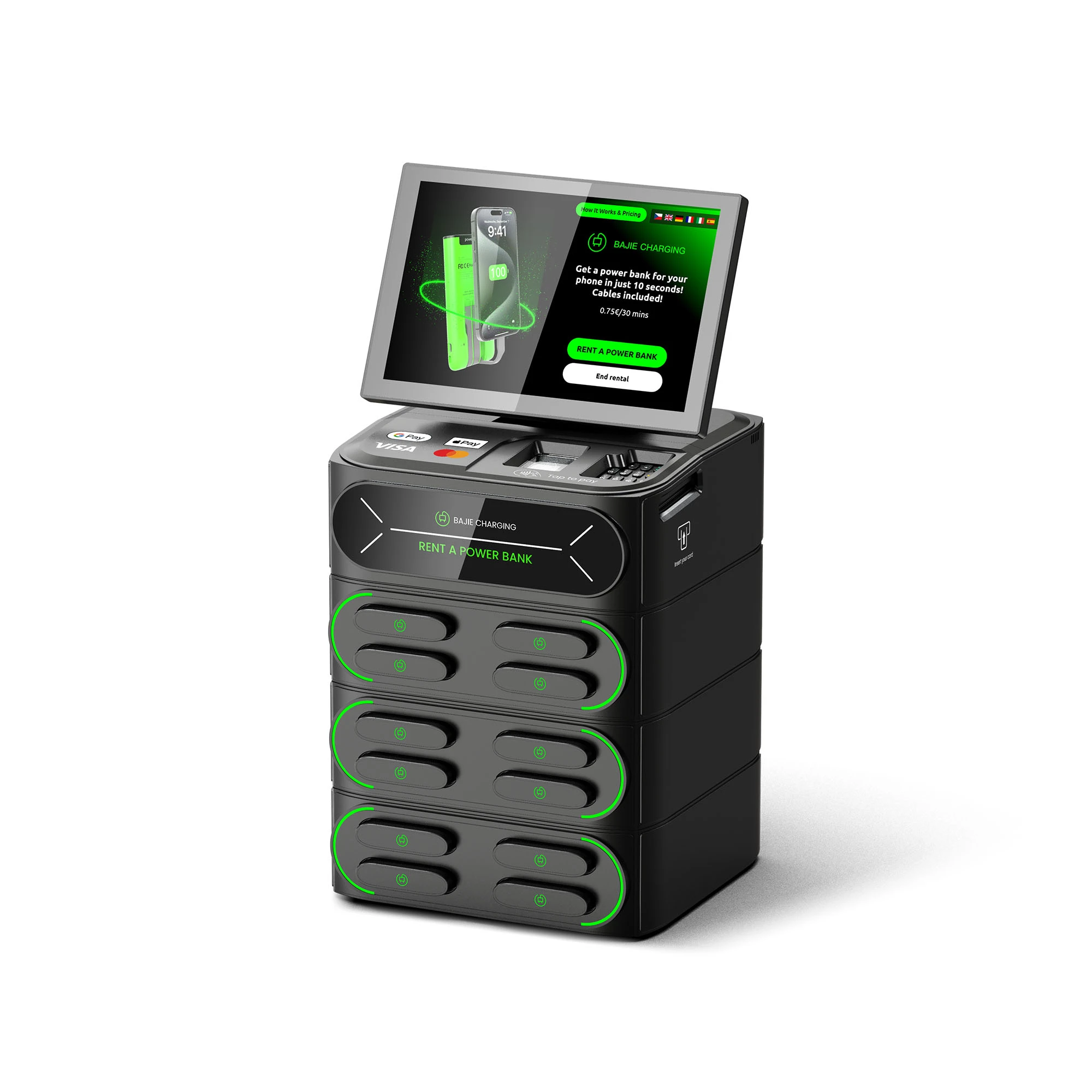 12-Slot charging Station + Touch & POS