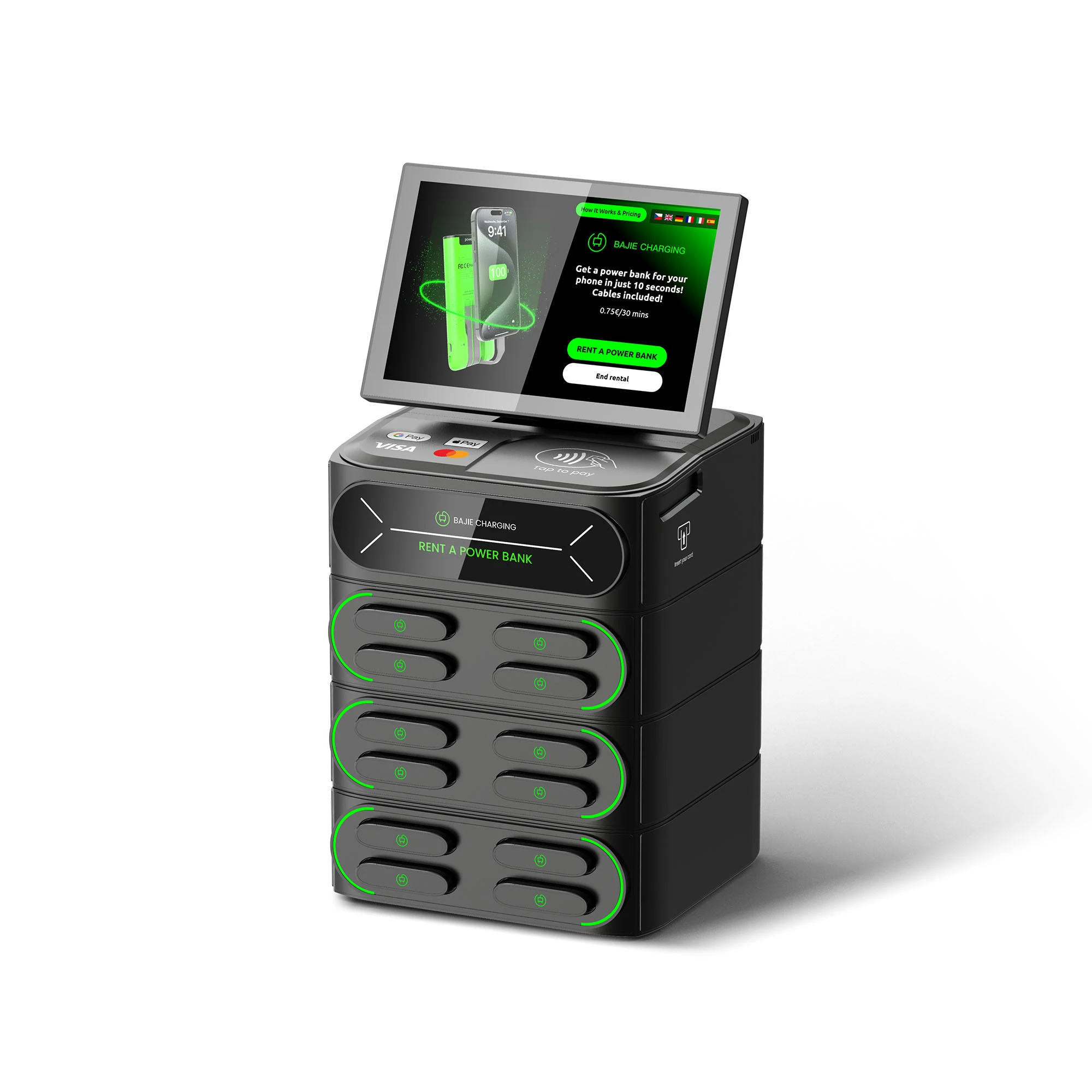 12-Slot Power Bank Station (Touch Screen & POS)